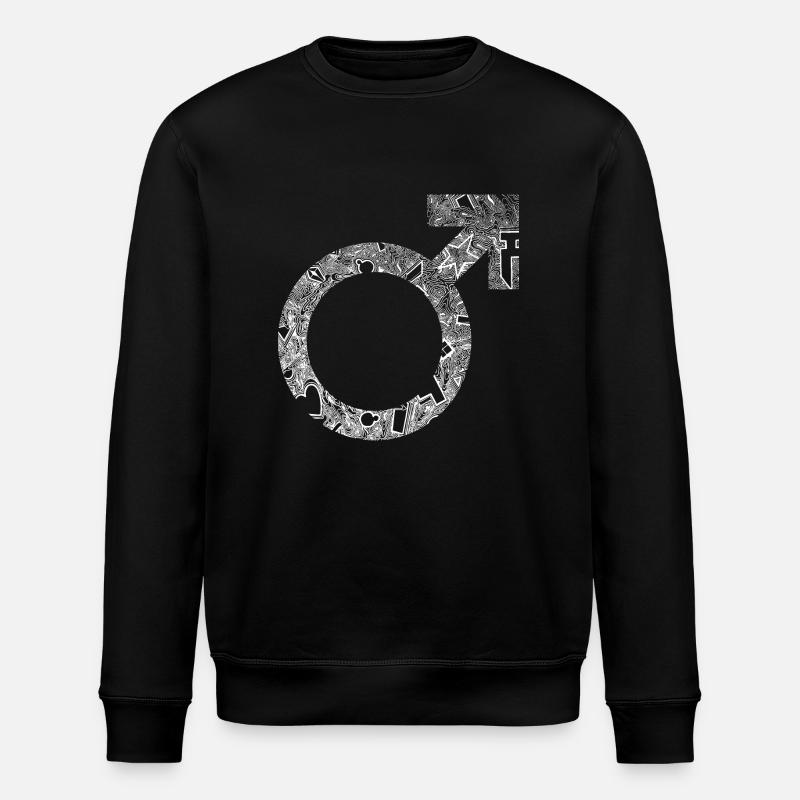 Enseigne de main-d’œuvre blanche - Sweat bio ROLLER Stanley/Stella Unisexe - noir
