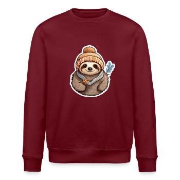 Paresseux d’hiver - Sweat bio ROLLER Stanley/Stella Unisexe - bordeaux - Devant - Nik (191cm)