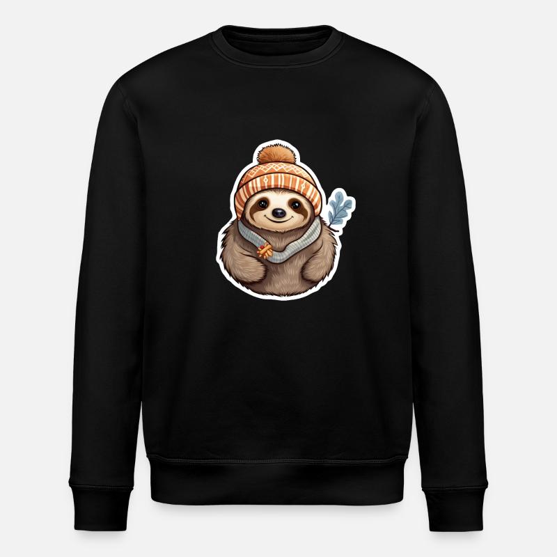Winter Sloth - Stanley/Stella ROLLER Unisex Organic Sweatshirt - black