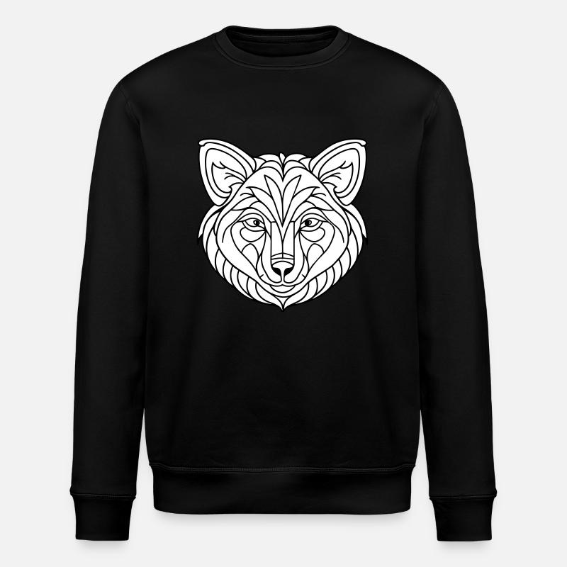 Wolf Face - Stanley/Stella ROLLER Unisex Organic Sweatshirt - black