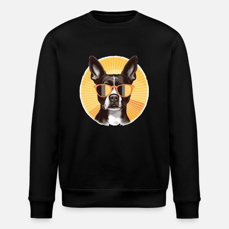 Boston Terrier 2 - Stanley/Stella Unisex Bio-Sweatshirt ROLLER - Schwarz