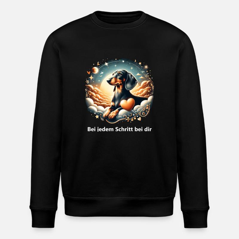 Teckel sur le pont arc-en-ciel - Sweat bio ROLLER Stanley/Stella Unisexe - noir