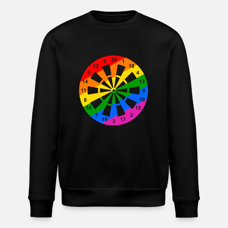 Rainbow Dartboard - Stanley/Stella ROLLER Unisex Organic Sweatshirt - black