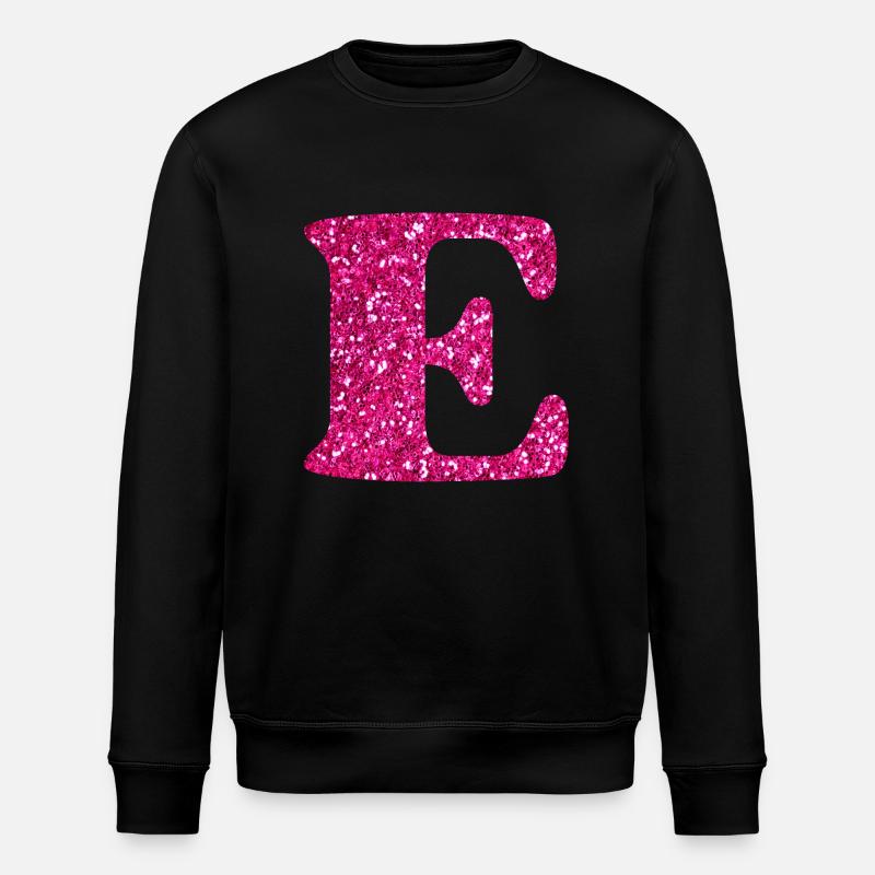 Buchstabe e rosa Glitzer - Stanley/Stella Unisex Bio-Sweatshirt ROLLER - Schwarz