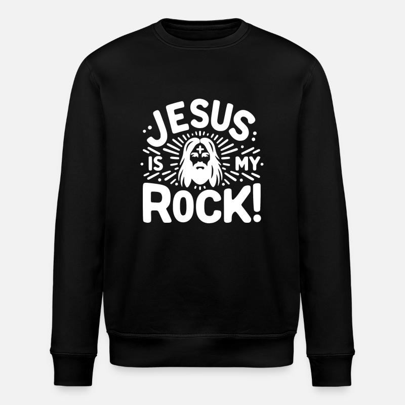 Jésus est mon rocher - Sweat bio ROLLER Stanley/Stella Unisexe - noir