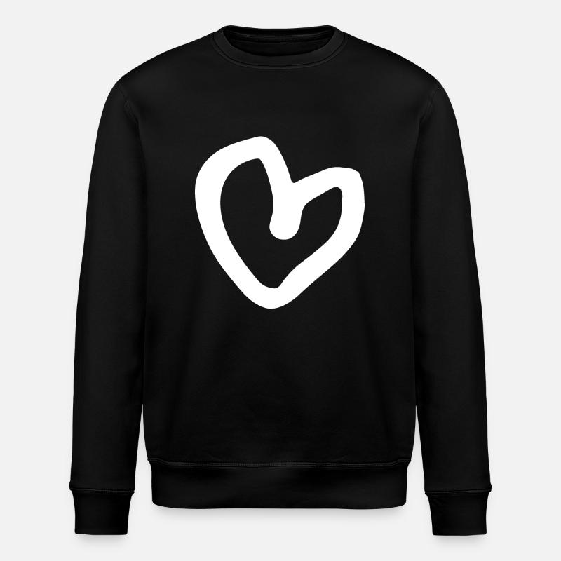 Heart - Stanley/Stella ROLLER Unisex Organic Sweatshirt - black