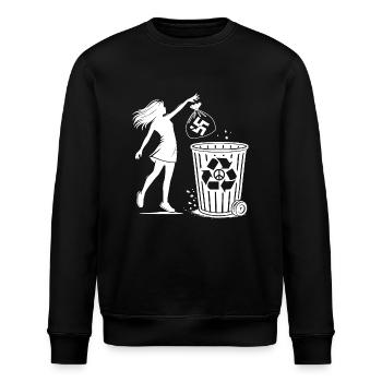 gegen nazis - Gegen Rechts - fck nzs - Stanley/Stella Unisex Bio-Sweatshirt ROLLER - Schwarz - Vorne - Nik (191cm)
