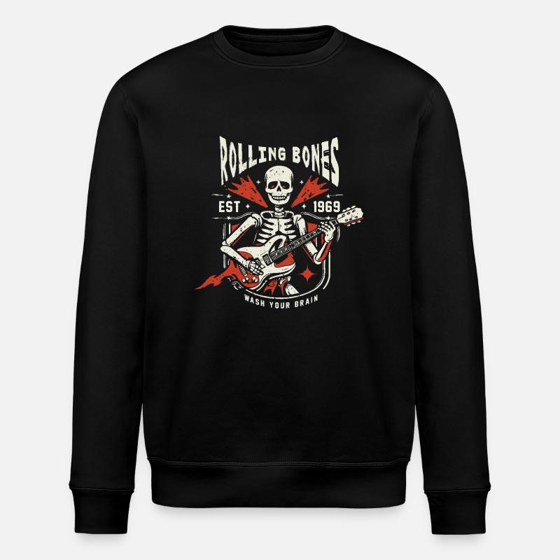 Rollende Knochen - Stanley/Stella Unisex Bio-Sweatshirt ROLLER - Schwarz
