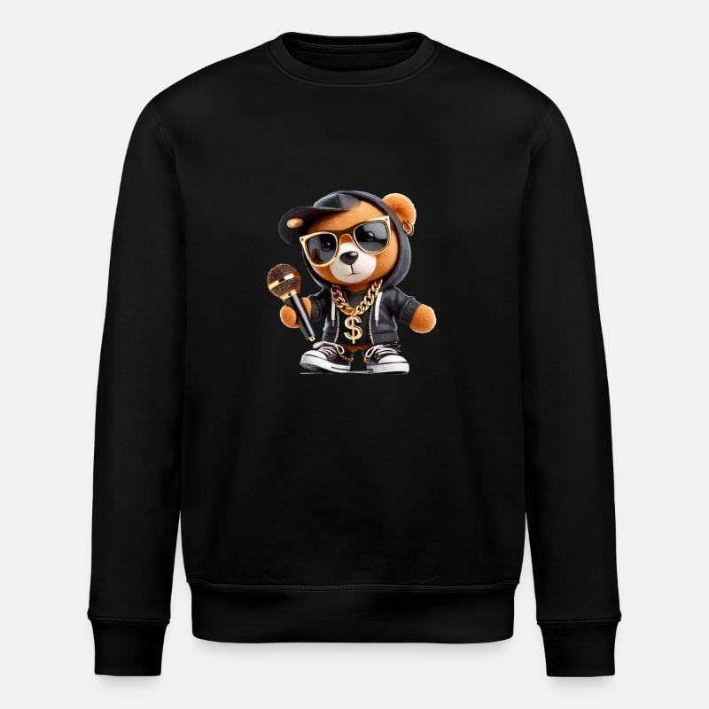 teddybär rapper - Stanley/Stella Unisex Bio-Sweatshirt ROLLER - Schwarz