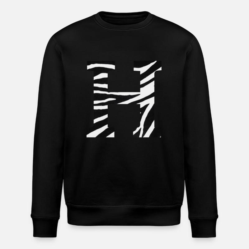Buchstabe h Zebra - Stanley/Stella Unisex Bio-Sweatshirt ROLLER - Schwarz