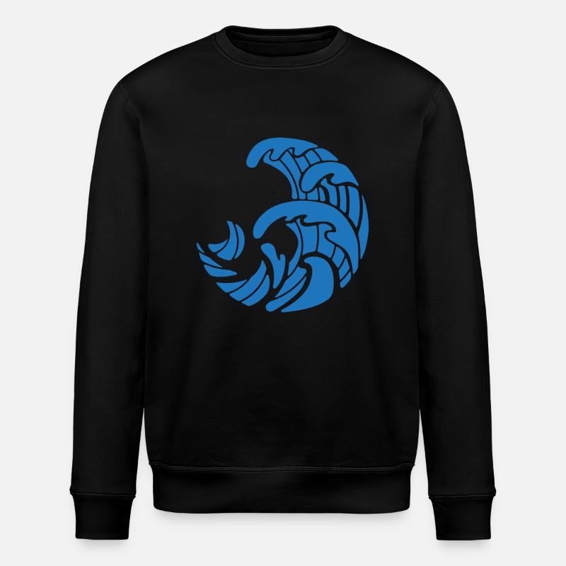 Blue waves design - Stanley/Stella ROLLER Unisex Organic Sweatshirt - black
