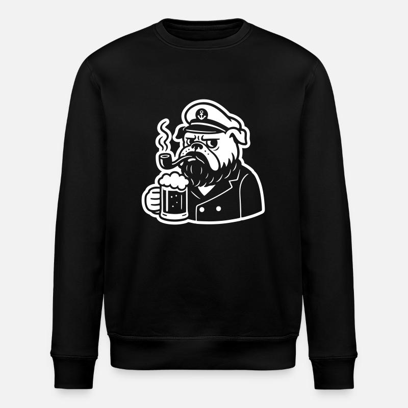 Capitaine Beer Chien Bouledogue - Sweat bio ROLLER Stanley/Stella Unisexe - noir