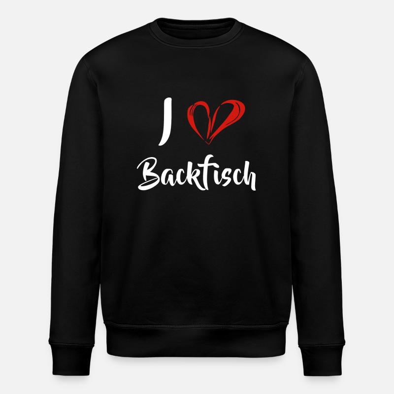 Kirmis Fisch - I Love Backfisch - Stanley/Stella Unisex Bio-Sweatshirt ROLLER - Schwarz