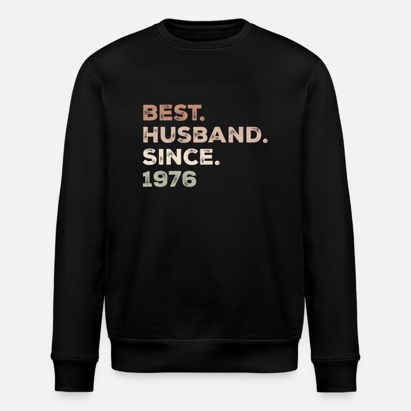 Bester Ehemann seit 1976 Jubiläumsgeschenk - Stanley/Stella Unisex Bio-Sweatshirt ROLLER - Schwarz