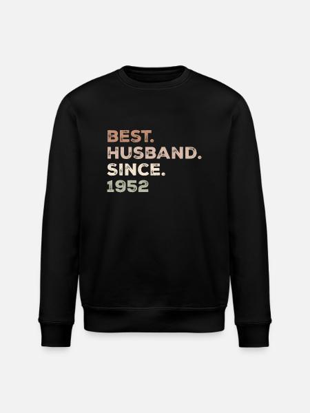 Bester Ehemann seit 1952 Jubiläumsgeschenk - Stanley/Stella Unisex Bio-Sweatshirt ROLLER - Schwarz