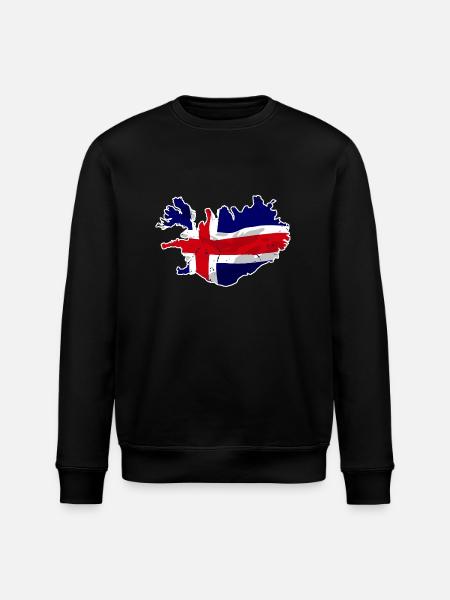 Iceland Flag Map - Stanley/Stella Unisex Bio-Sweatshirt ROLLER - Schwarz