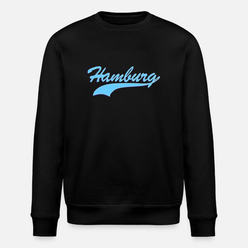 Hamburg Retro Schriftzug - Stanley/Stella Unisex Bio-Sweatshirt ROLLER - Schwarz