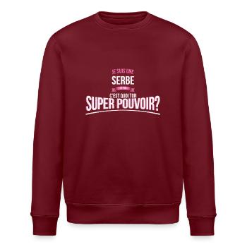 Serbe super pouvoir cadeau - Sweat bio ROLLER Stanley/Stella Unisexe - bordeaux - Devant - Nik (191cm)