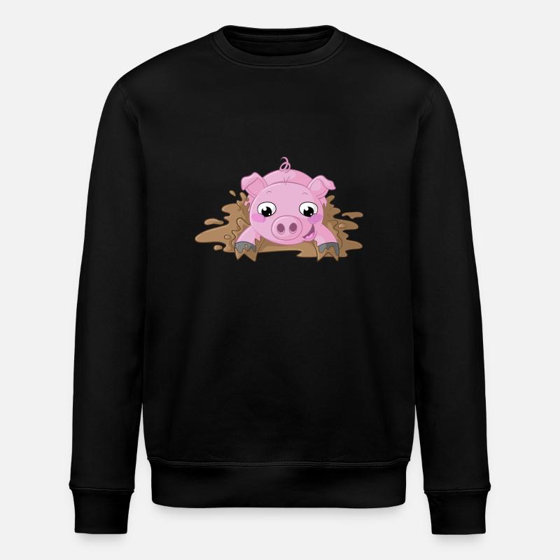 Éclaboussures, dessin animé, cochon - Sweat bio ROLLER Stanley/Stella Unisexe - noir