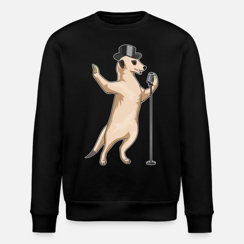 Meerkat Singer Microphone Music - Stanley/Stella ROLLER Unisex Organic Sweatshirt - black