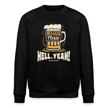 BREW.CREW | Helles. Hell Yeah! --- Bier T-Shirt - Stanley/Stella Unisex Bio-Sweatshirt ROLLER - Schwarz - Vorne - Nik (191cm)