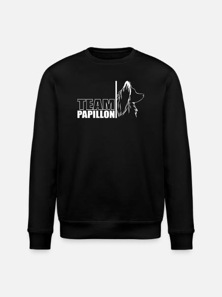 TEAM Papillon Dog Dog Wilsigns - Stanley/Stella ROLLER Unisex Organic Sweatshirt - black