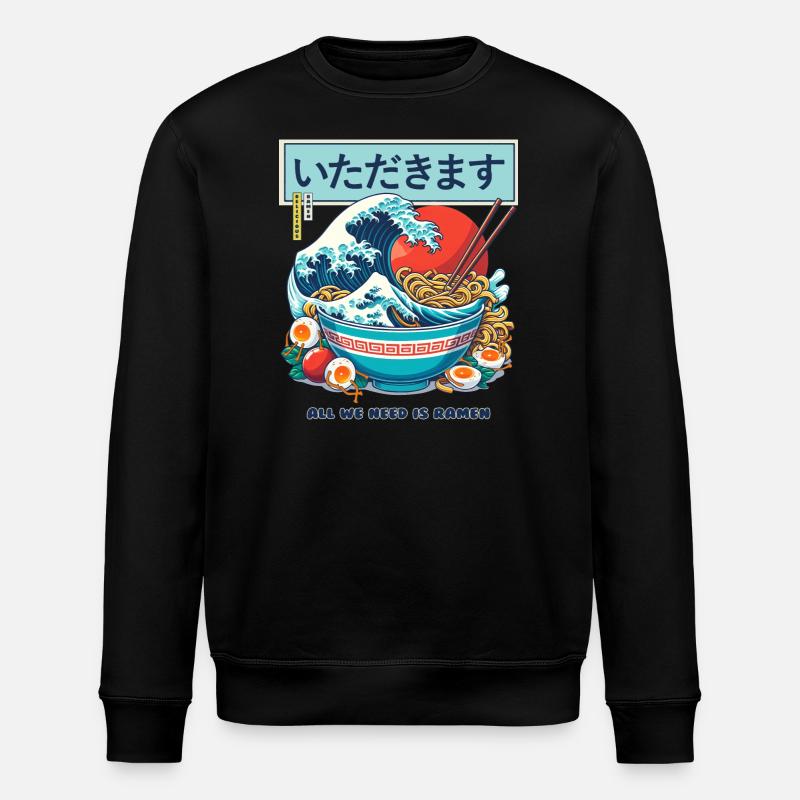 Ramen Kanagawa Délicieux - Sweat bio ROLLER Stanley/Stella Unisexe - noir
