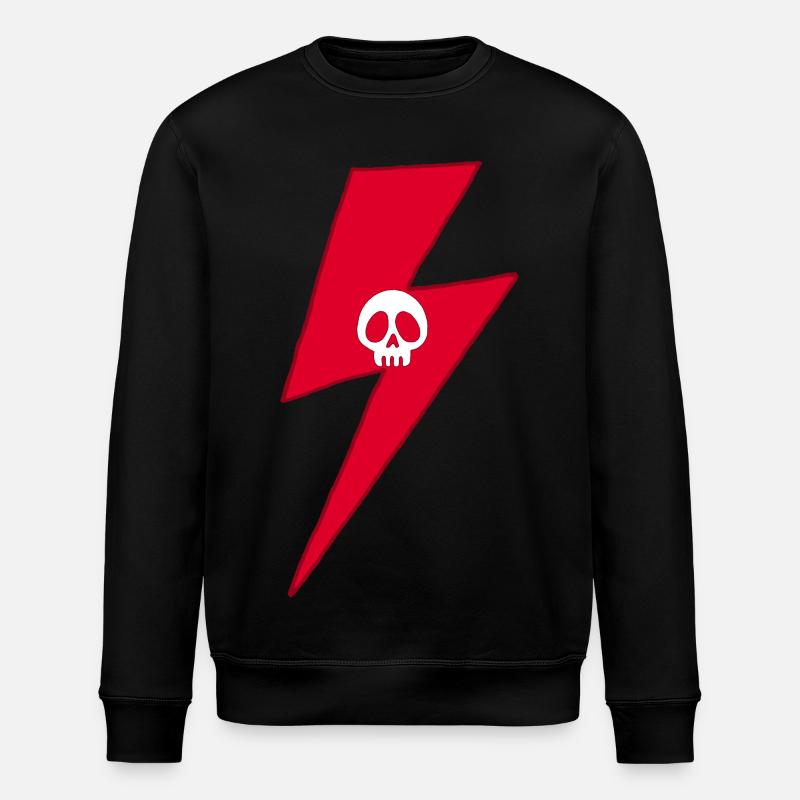 Eclair Crâne Rouge - Sweat bio ROLLER Stanley/Stella Unisexe - noir