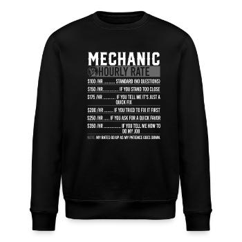 Drôle Mécanique Taux horaires Vie mécanique - Sweat bio ROLLER Stanley/Stella Unisexe - noir - Devant - Nik (191cm)