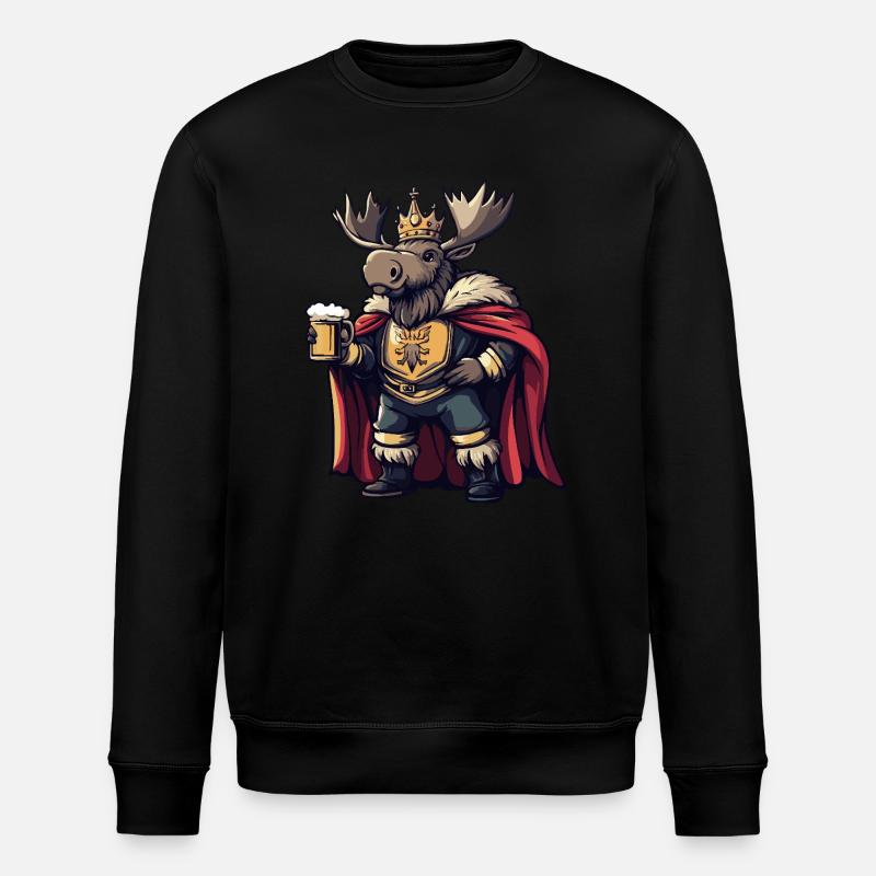 Elch Bier Lustig - Stanley/Stella Unisex Bio-Sweatshirt ROLLER - Schwarz