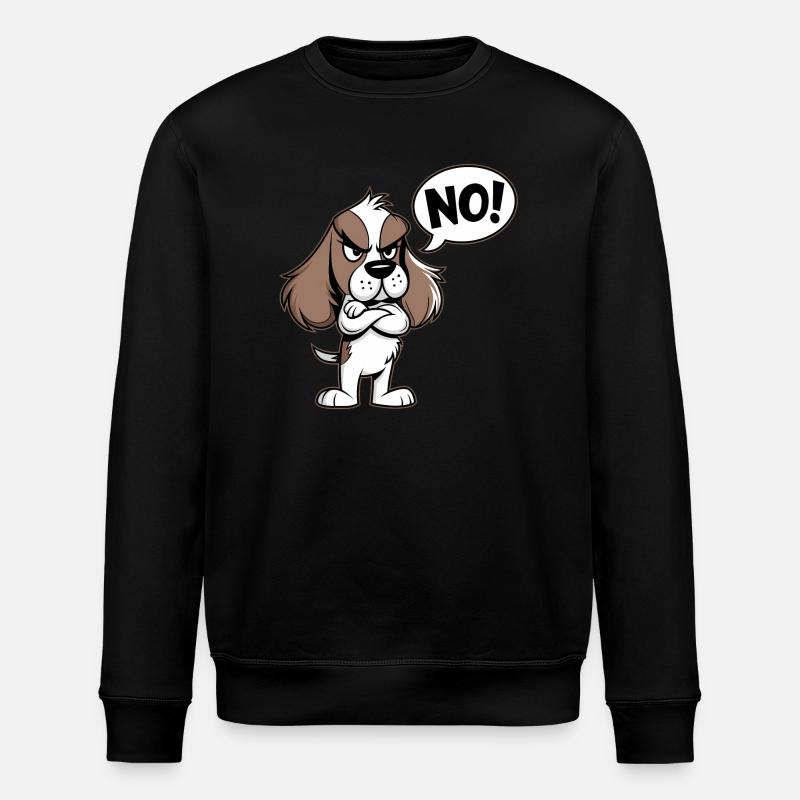 Cocker Spaniel disant "Non ! - Sweat bio ROLLER Stanley/Stella Unisexe - noir