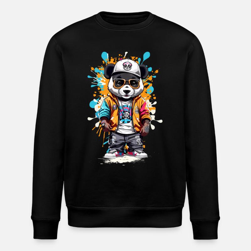 Panda Bär - Stanley/Stella Unisex Bio-Sweatshirt ROLLER - Schwarz