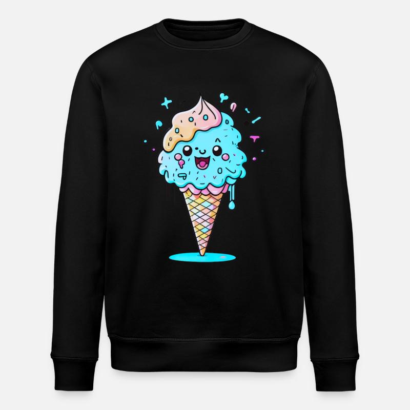 Ice cream cone - Stanley/Stella ROLLER Unisex Organic Sweatshirt - black