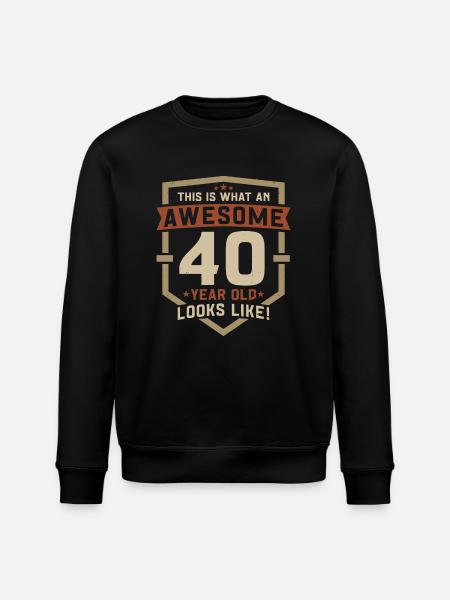 40 fødselsdagsgave 40 års fødselsdag ordsprog - Stanley/Stella økologisk unisex-sweatshirt ROLLER - sort