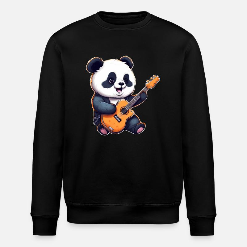 Guitariste Panda - Sweat bio ROLLER Stanley/Stella Unisexe - noir