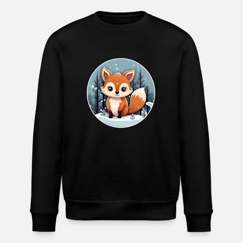 Renards dans la neige - Sweat bio ROLLER Stanley/Stella Unisexe - noir