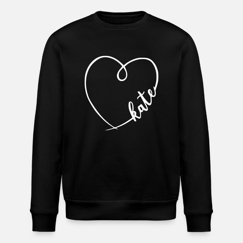 Kate Name Calligraphy Heart - Stanley/Stella ROLLER Unisex Organic Sweatshirt - black