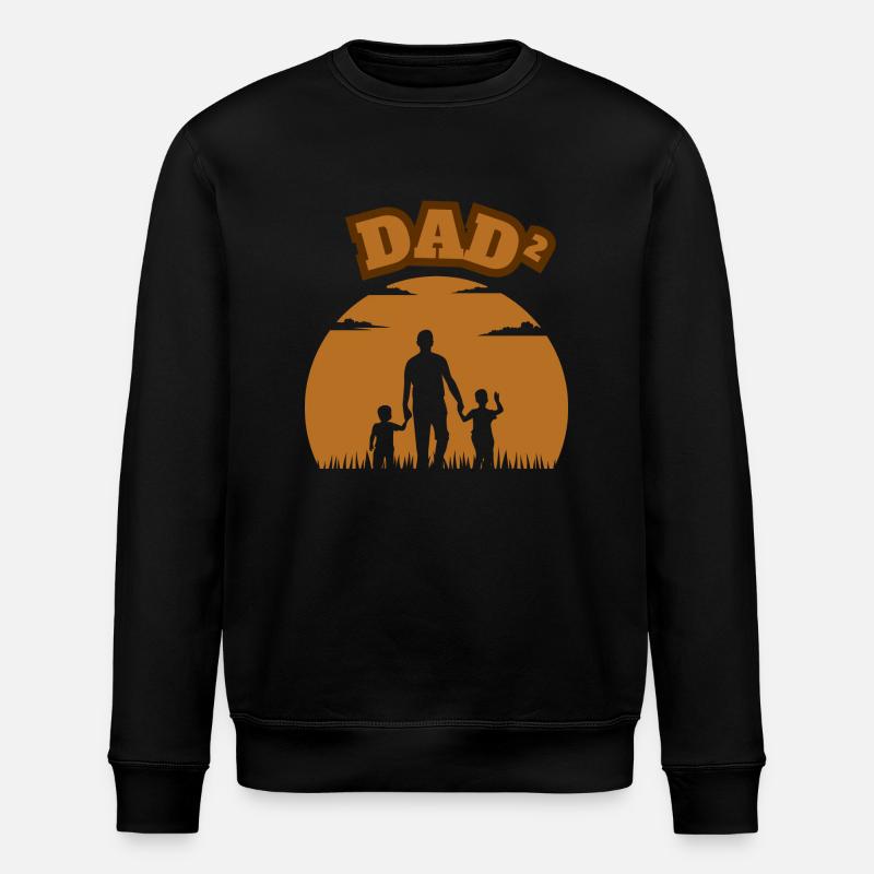 Dad² 2 Sons Brown - Stanley/Stella ROLLER Unisex Organic Sweatshirt - black