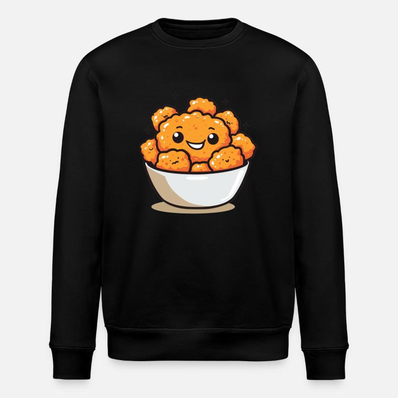 Süße Hähnchenstücke Comic - Stanley/Stella Unisex Bio-Sweatshirt ROLLER - Schwarz