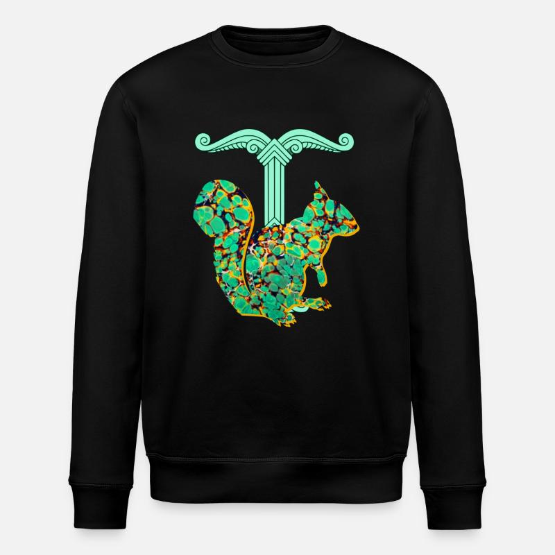 eichhörnchen ratatösk e 269 - Stanley/Stella Unisex Bio-Sweatshirt ROLLER - Schwarz