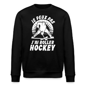 Roller Hockey Je Peux Pas J'ai Roller-Hockey - Sweat bio ROLLER Stanley/Stella Unisexe - noir - Devant - Nik (191cm)