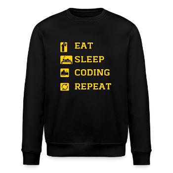 Eat Coding Repeat - Stanley/Stella ROLLER Unisex Organic Sweatshirt - black - Front - Nik (191cm)