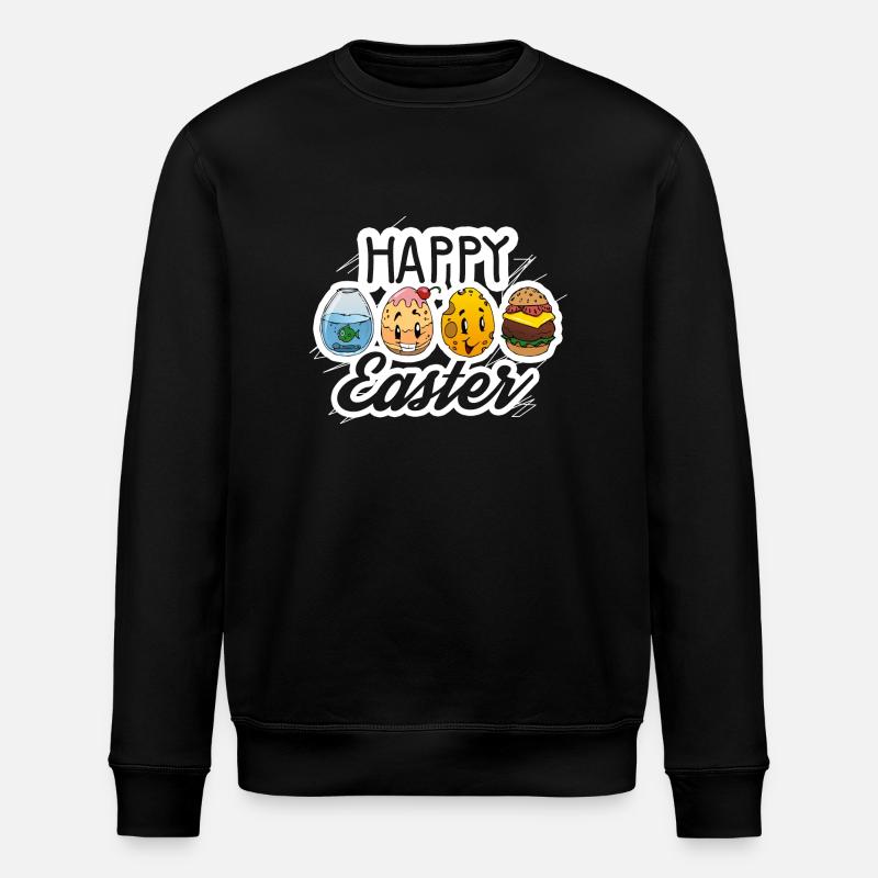 Osterei Lustig Ostern - Stanley/Stella Unisex Bio-Sweatshirt ROLLER - Schwarz