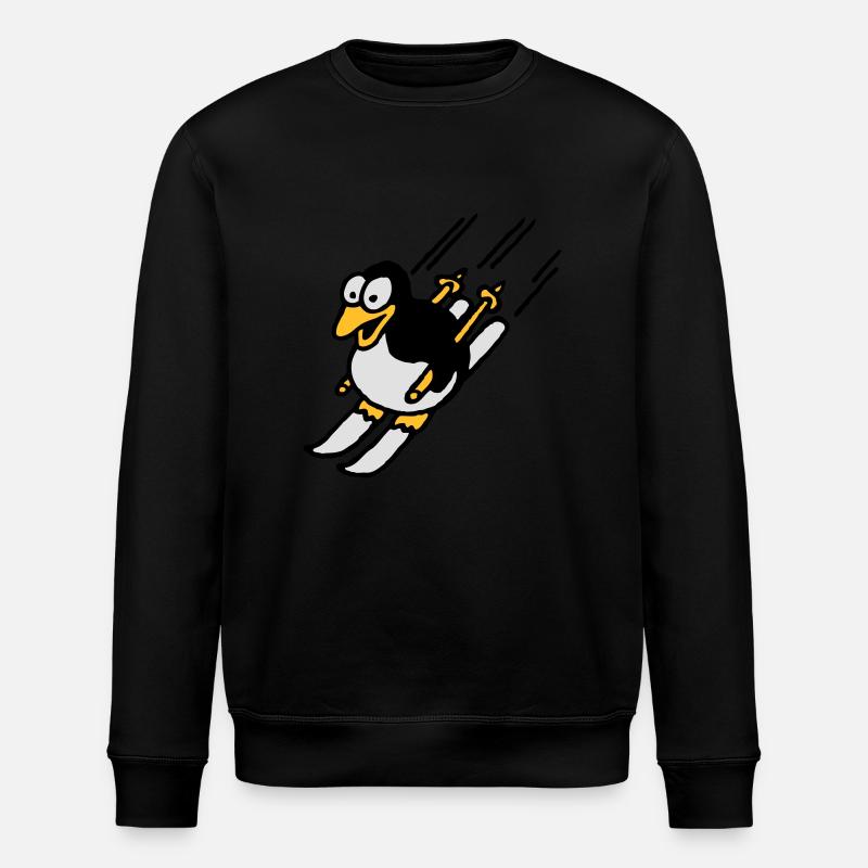 pinguin_ski_022011_a_3c - Stanley/Stella ROLLER Unisex Organic Sweatshirt - black