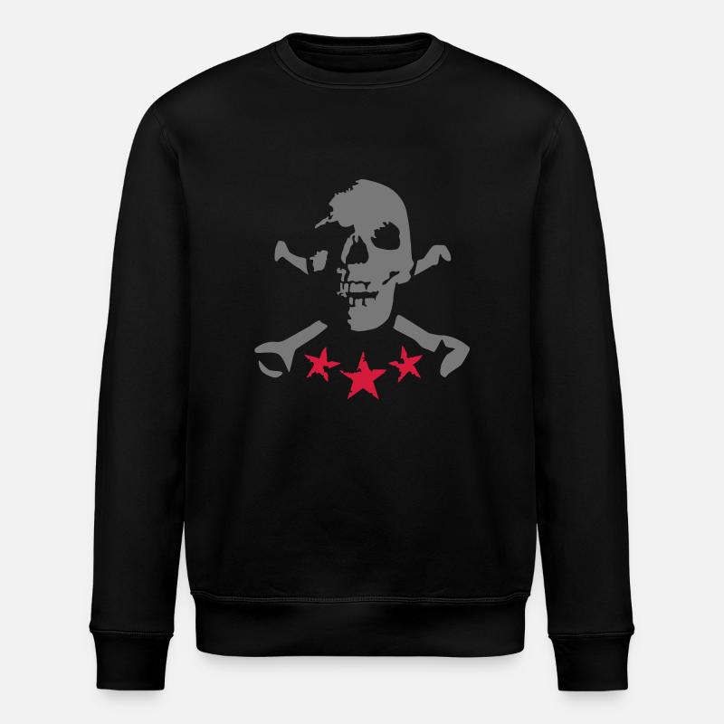 skull_and_stars_072011_a_2c - Stanley/Stella ROLLER Unisex Organic Sweatshirt - black