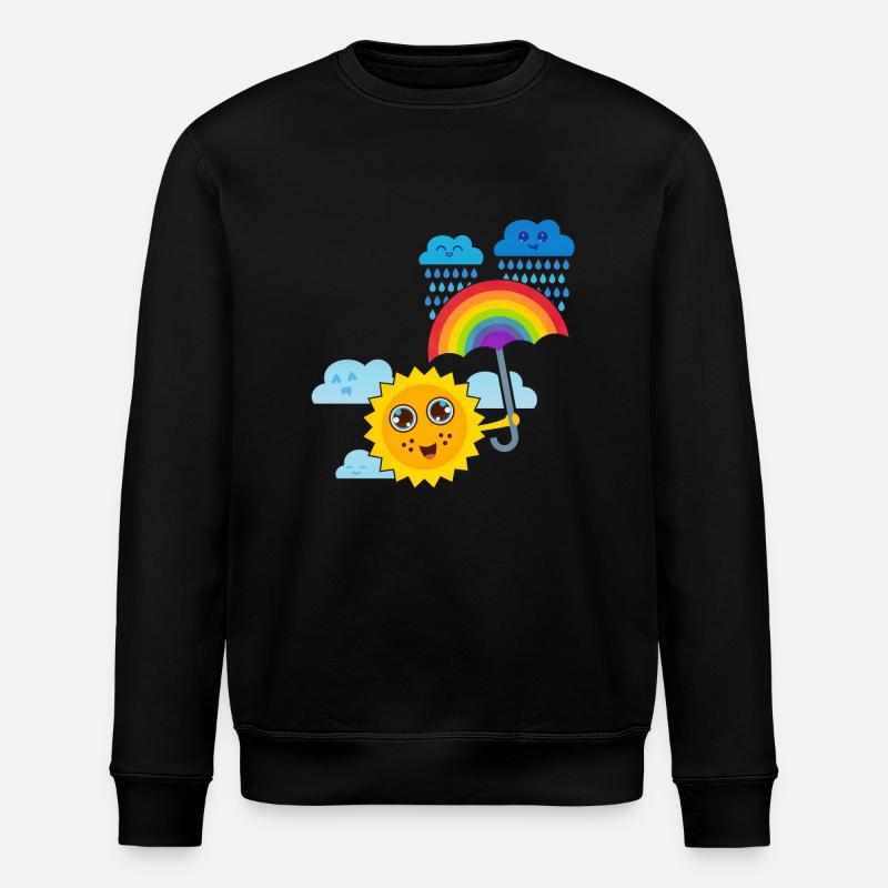 Sonne & Regenbogen-Schirm - Stanley/Stella Unisex Bio-Sweatshirt ROLLER - Schwarz