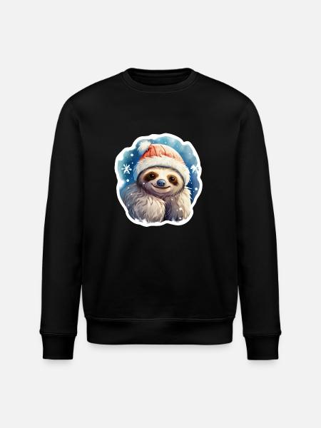 Christmas Sloth - Stanley/Stella ROLLER Unisex Organic Sweatshirt - black