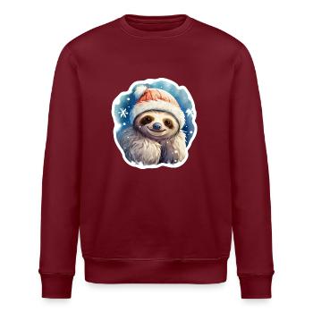Weihnachtsfaultier - Stanley/Stella Unisex Bio-Sweatshirt ROLLER - Burgunderrot - Vorne - Nik (191cm)