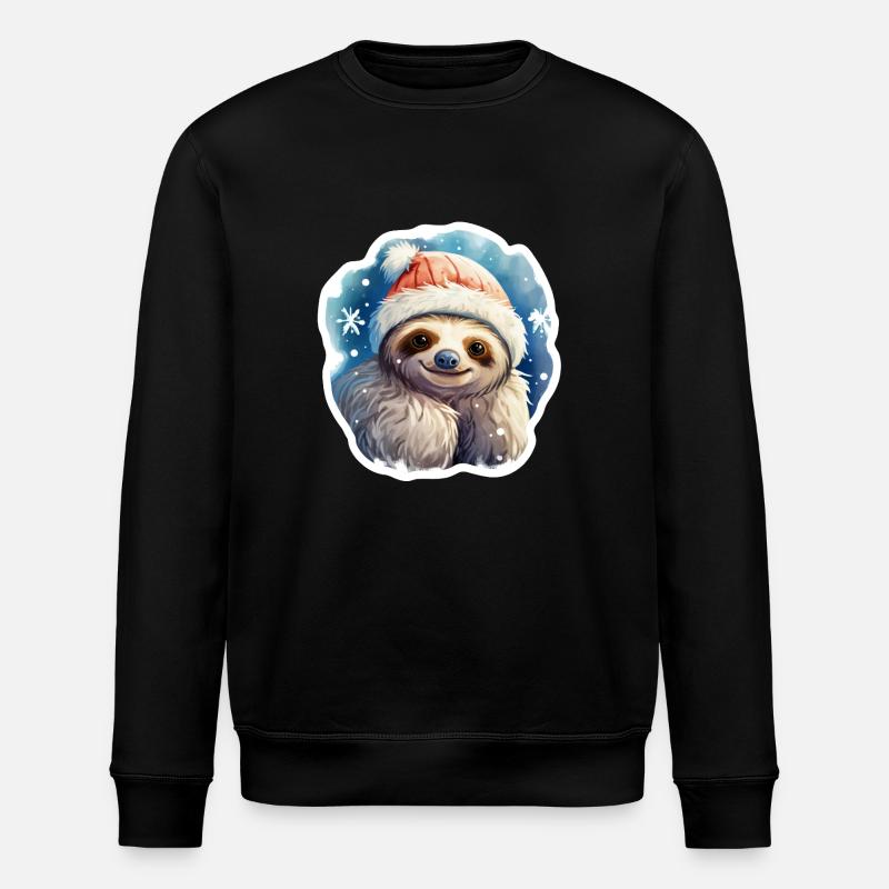 Christmas Sloth - Stanley/Stella ROLLER Unisex Organic Sweatshirt - black