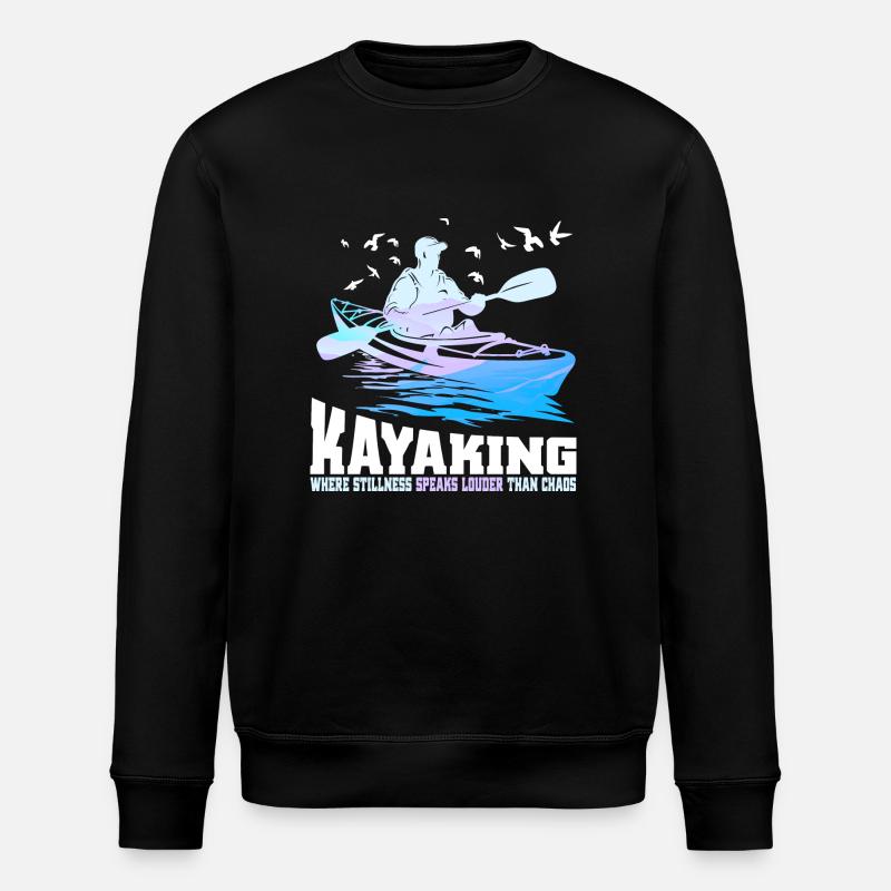 Kayaking where stillness speaks louder than Chaos - Stanley/Stella Unisex Bio-Sweatshirt ROLLER - Schwarz